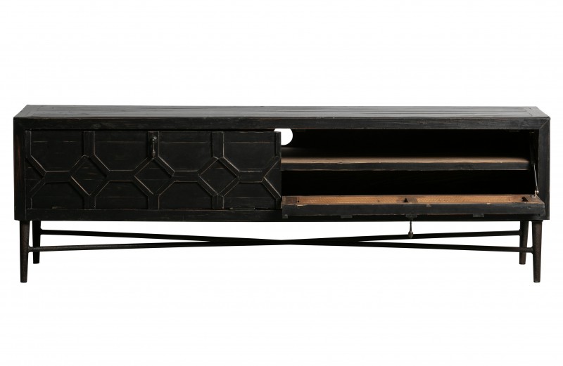 TV UNIT HEXA WOOD BLACK - CABINETS, SHELVES
